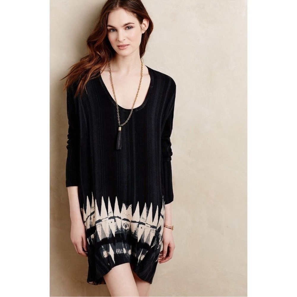 Plenty by Tracy Reese Anthropologie Seeva Dark Blue Striped Batik Tunic Dress